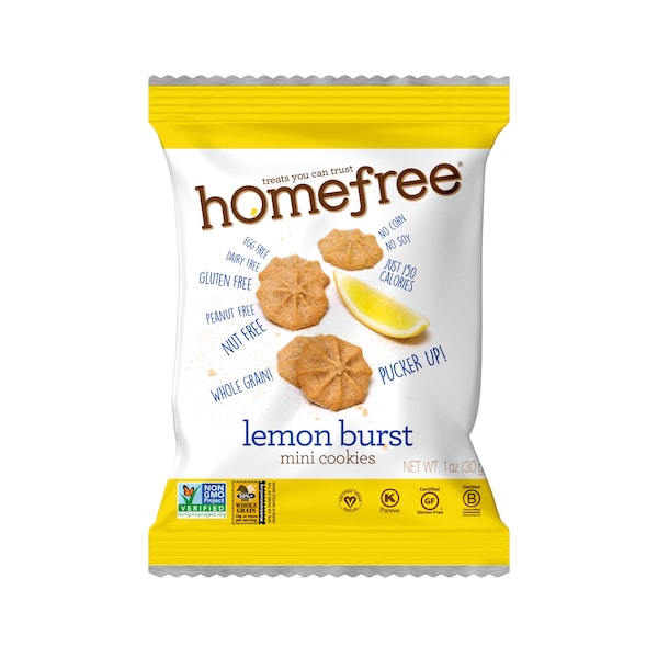 Homefree Gluten Free Lemon Burst Mini Cookies Single Serve 1 oz. Bags, PK30 LGFMLC30 - main